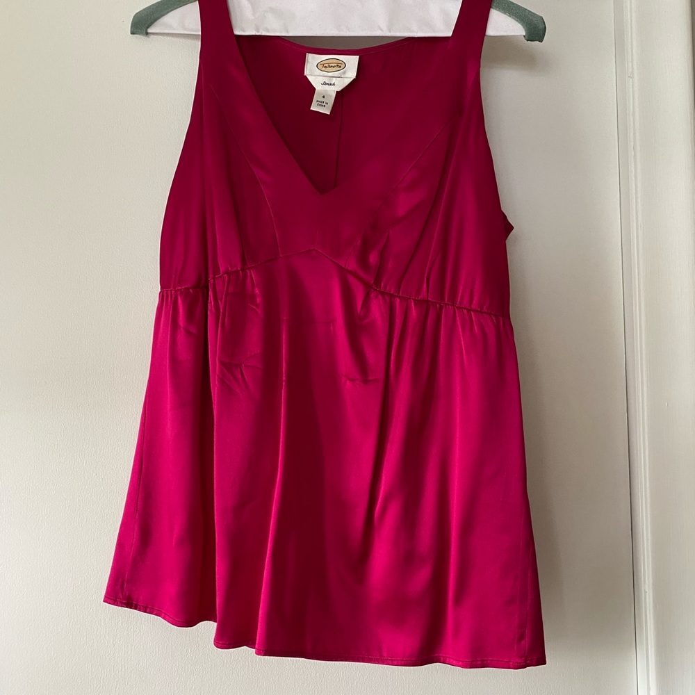 Talbots Fuschia Silk Top Size 4